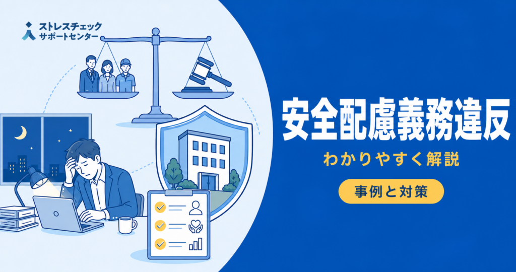 安全配慮義務違反の代表的な事例と会社が負う損害賠償リスク、予防策を示すイメージ