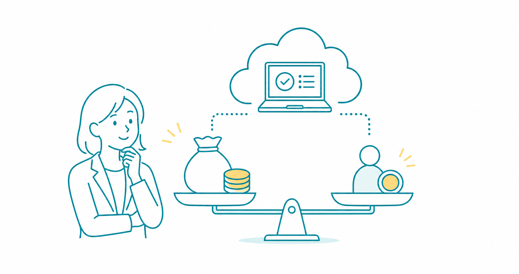 stress-check-cloud-comparison-fig-2 - ストレスチェックサポートセンター ストレスチェッククラウドの料金を初期費用と受検単価で比較する考え方を示すイメージ