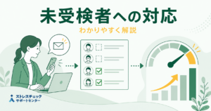 ストレスチェックの未受検者へ受検を促し受検率を高める対応の流れを示すイメージ