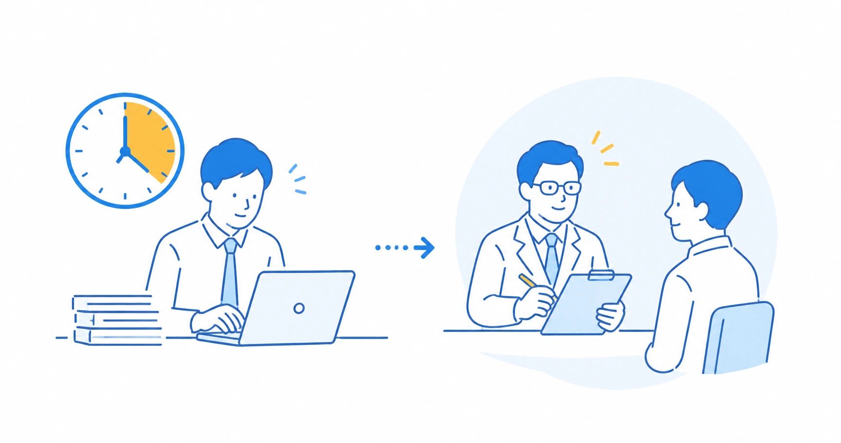 時間外労働が月80時間を超えた労働者が医師の面接指導の対象になる要件を示すイメージ
